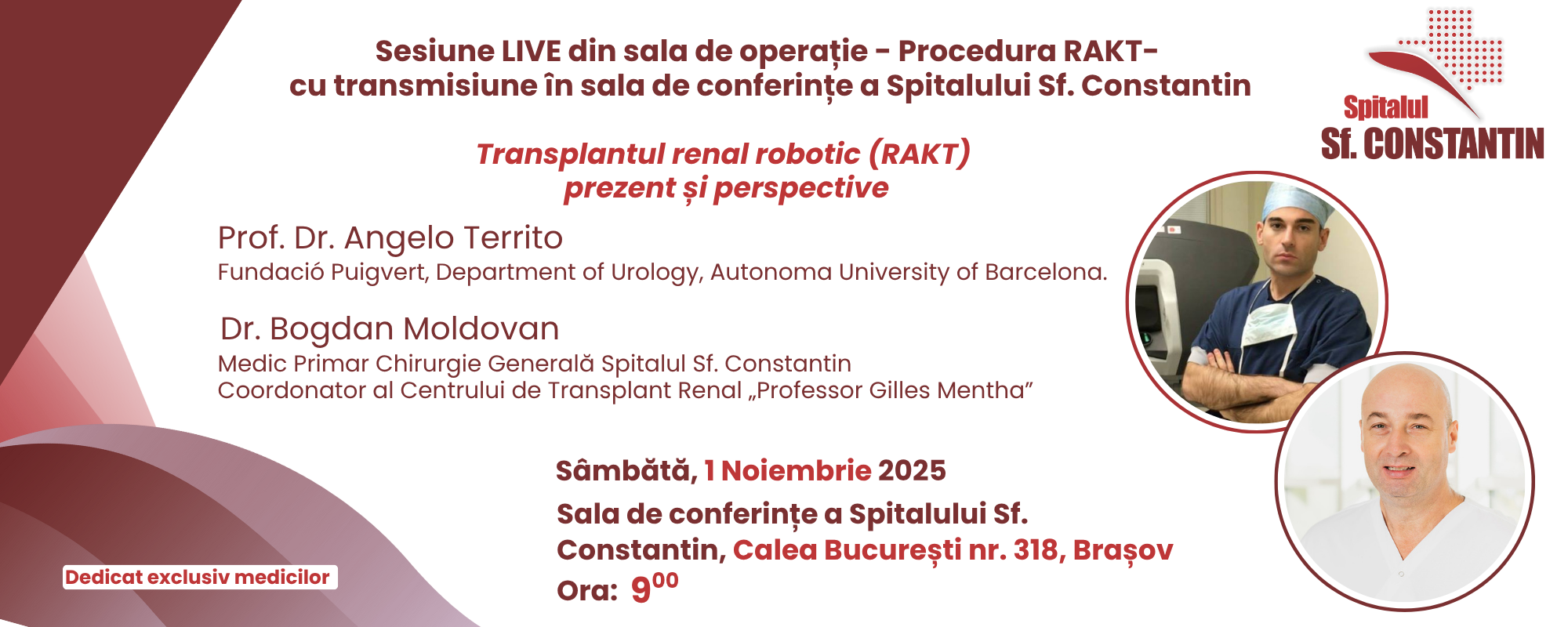 Sesiune LIVE din sala de operație Procedura