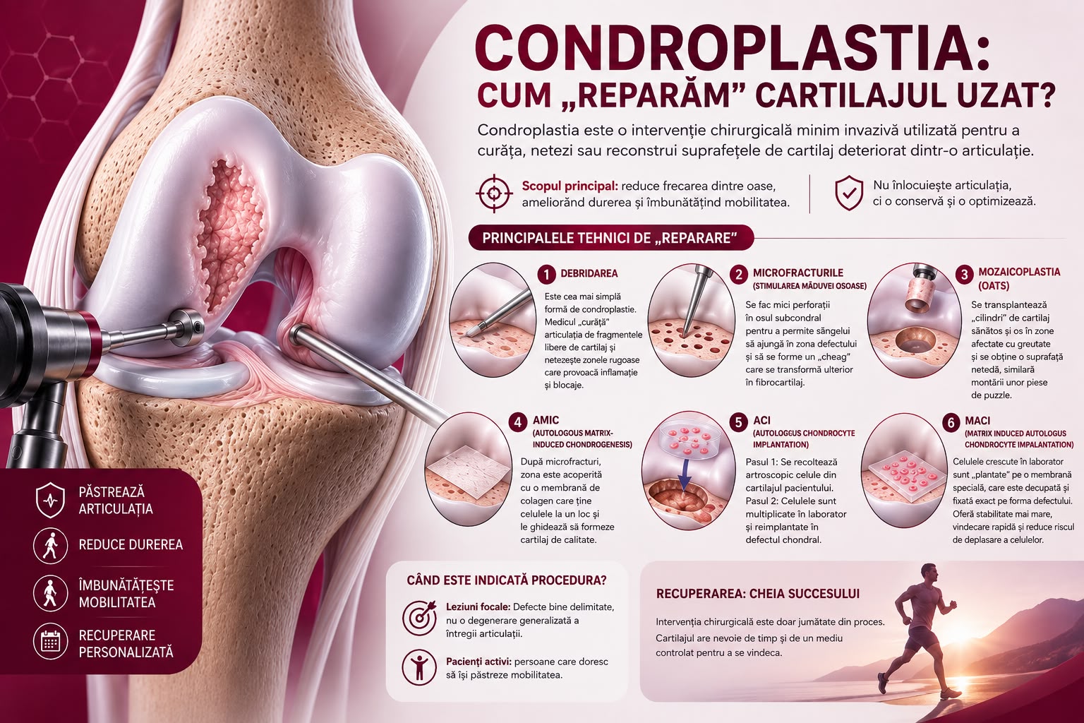 Condroplastia: cum reparăm cartilajul uzat
